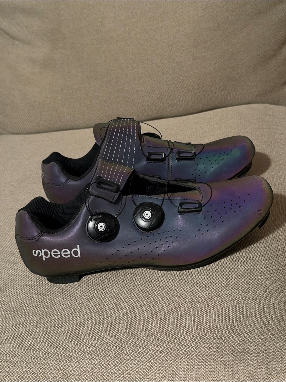 Speed Women’s Iridescent Cycling Shoes — Purple/Black
